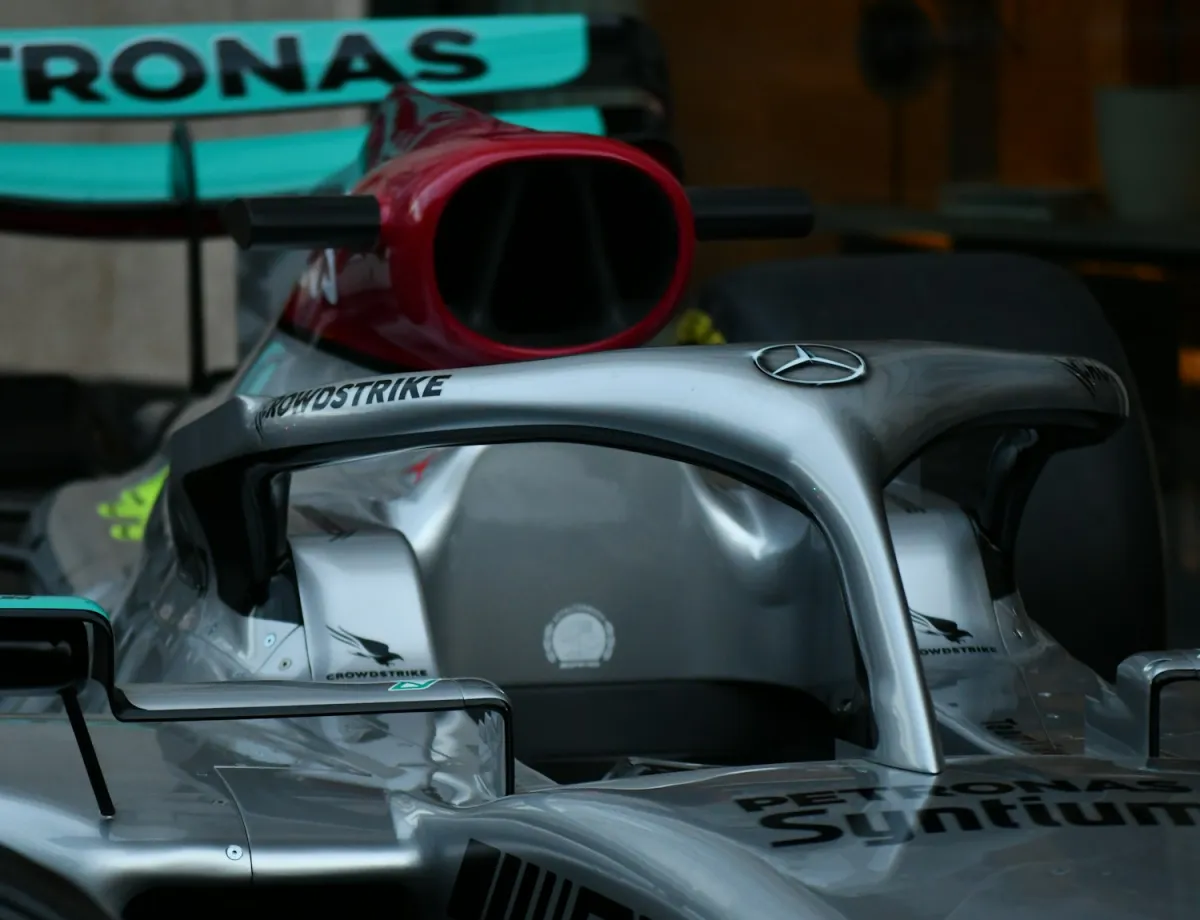 Halo e presa d'aria di una monoposto Mercedes di Formula 1